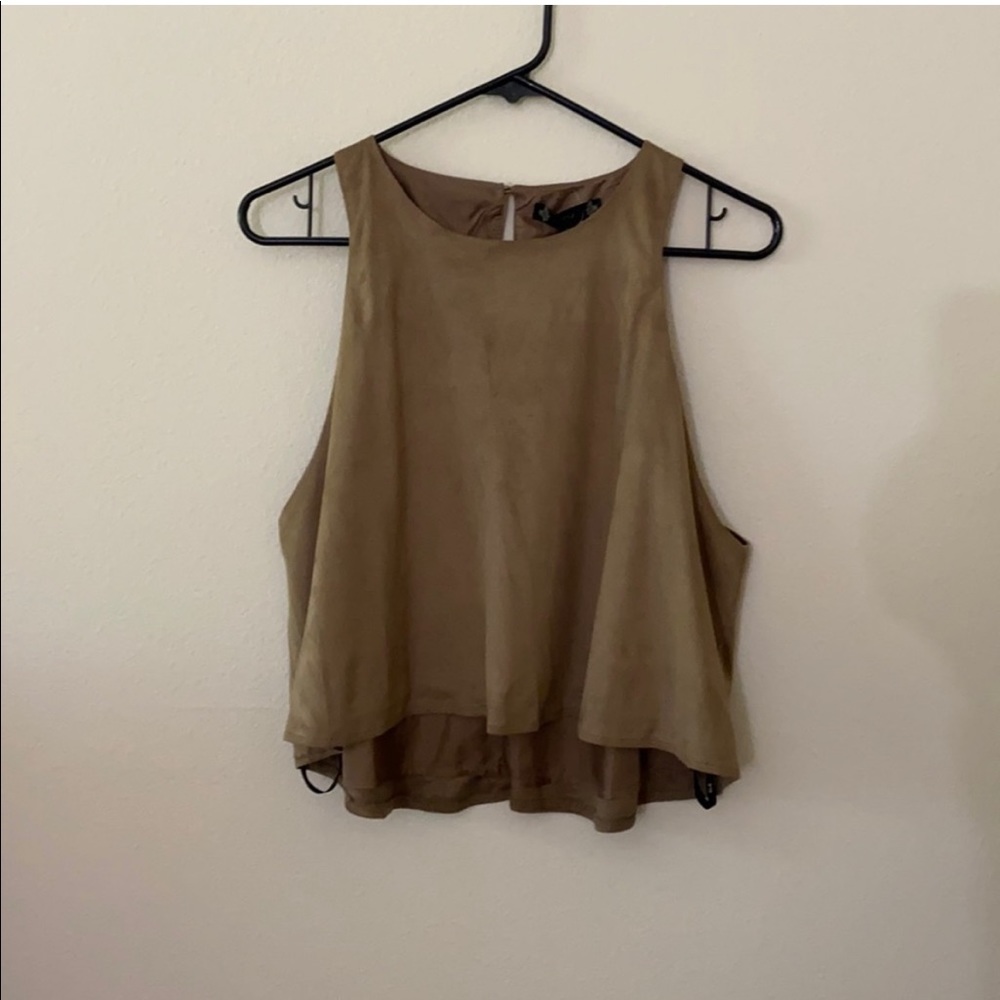 Iris Faux Suede High Neck Tank